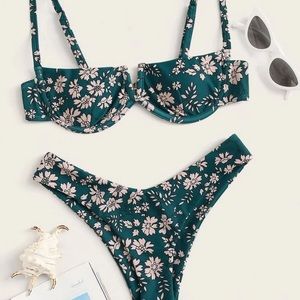 Emerald floral bikini
